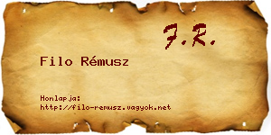 Filo Rémusz névjegykártya